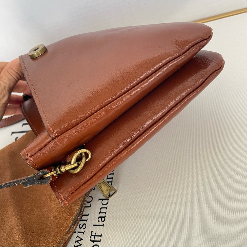 Patricia Nash Tan Flap Leather Crossbody Bag - Picture 12 of 14